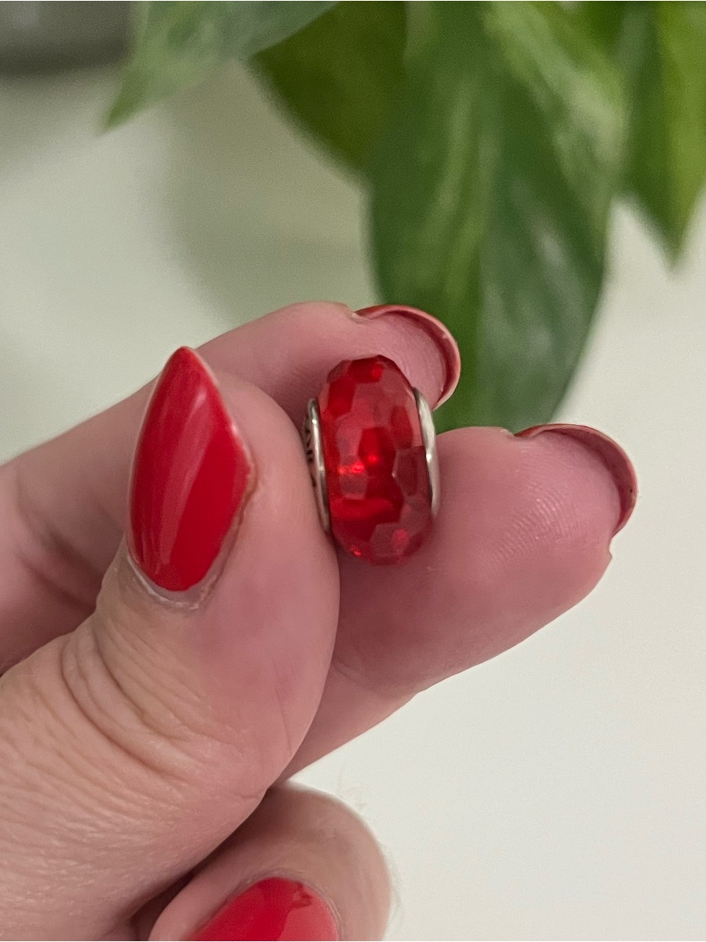 Pandora Red Fascinating Murano Glass Charm, 925